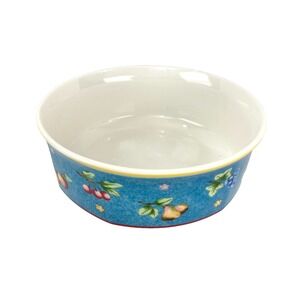 Large Porcelain Bowl Villeroy & Boch Biella 10" Dia. Blue w Fruite Vintage, Fine